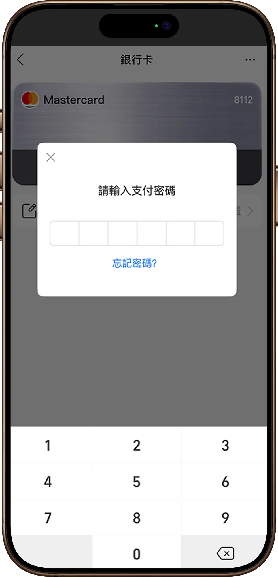 3A娛樂城支付寶儲值示意圖：手機支付介面，顯示 Mastercard 卡片與支付密碼輸入框。