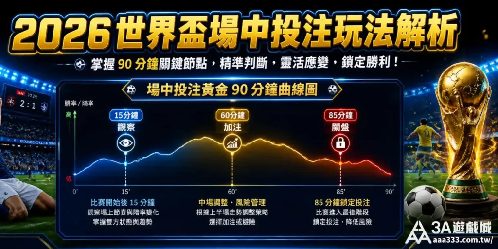 2026 世界盃場中投注玩法解析：世界盃場中投注三個重大時間點