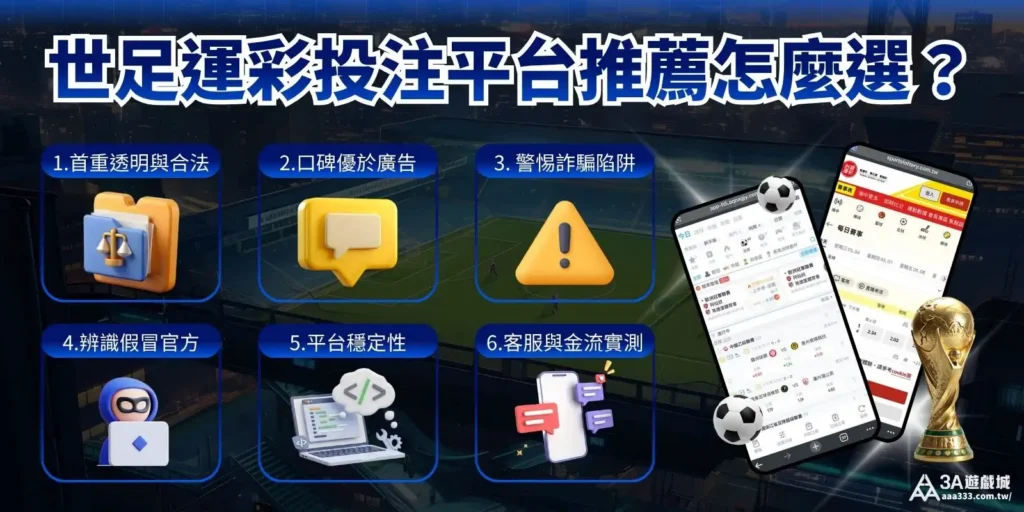 世足運彩投注平台推薦挑選六大準則指南